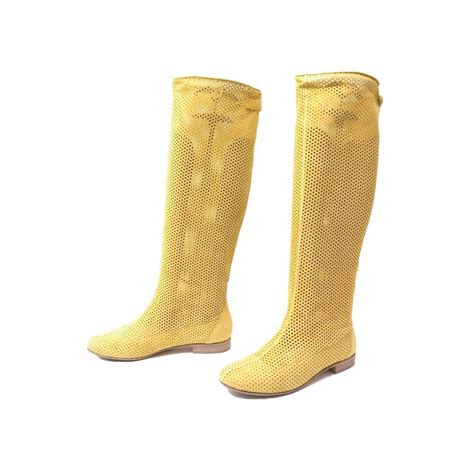 CHAUSSURES BOTTES FENDI NUT 38.5 EN CUIR JAUNE .